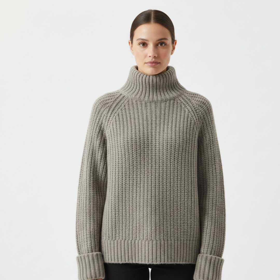 Isla | Women’s Ribbed Turtleneck Knit Sweater
